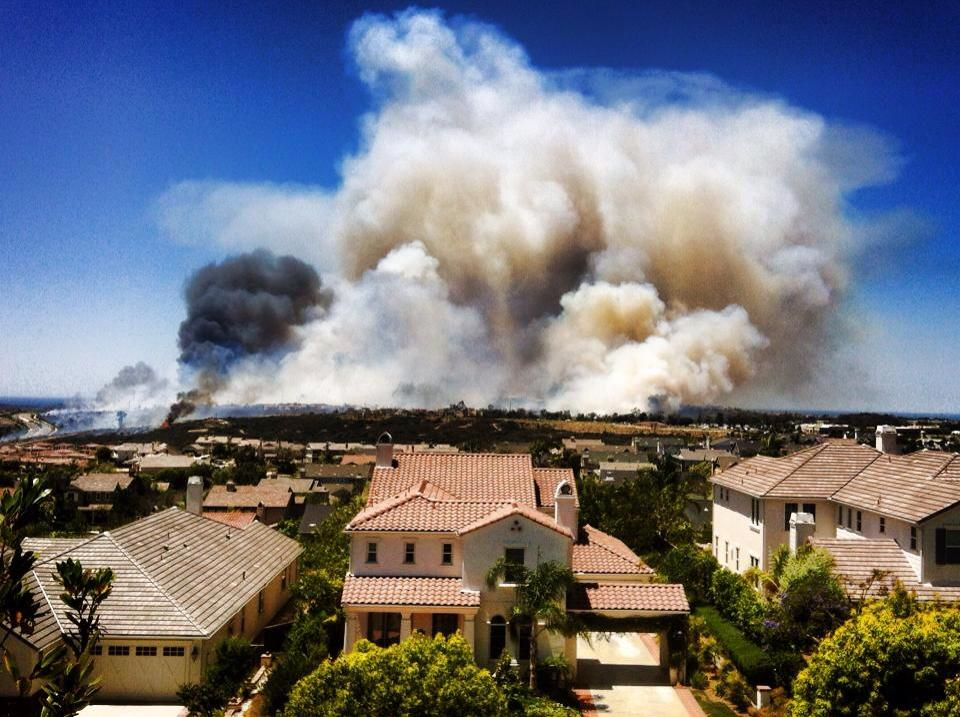 a town burning in california